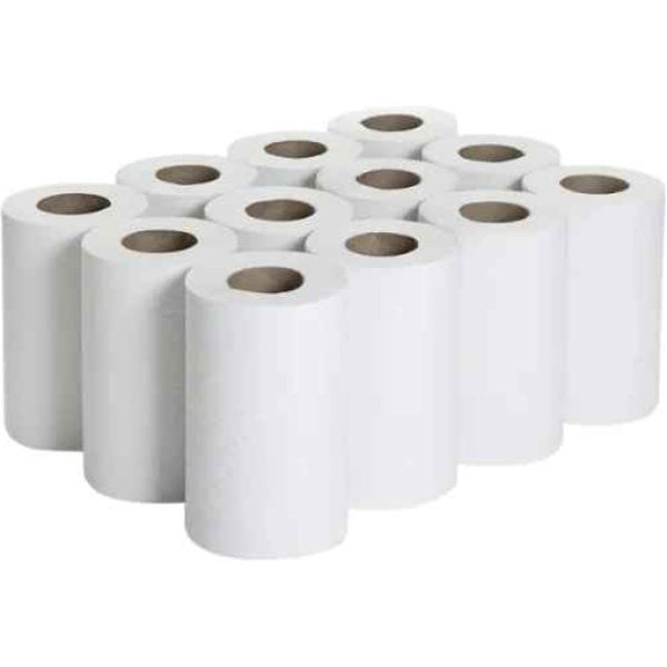 Centre Pull Rolls Mini 1 Ply WHITE 195mm x 120m X 12 (0110)