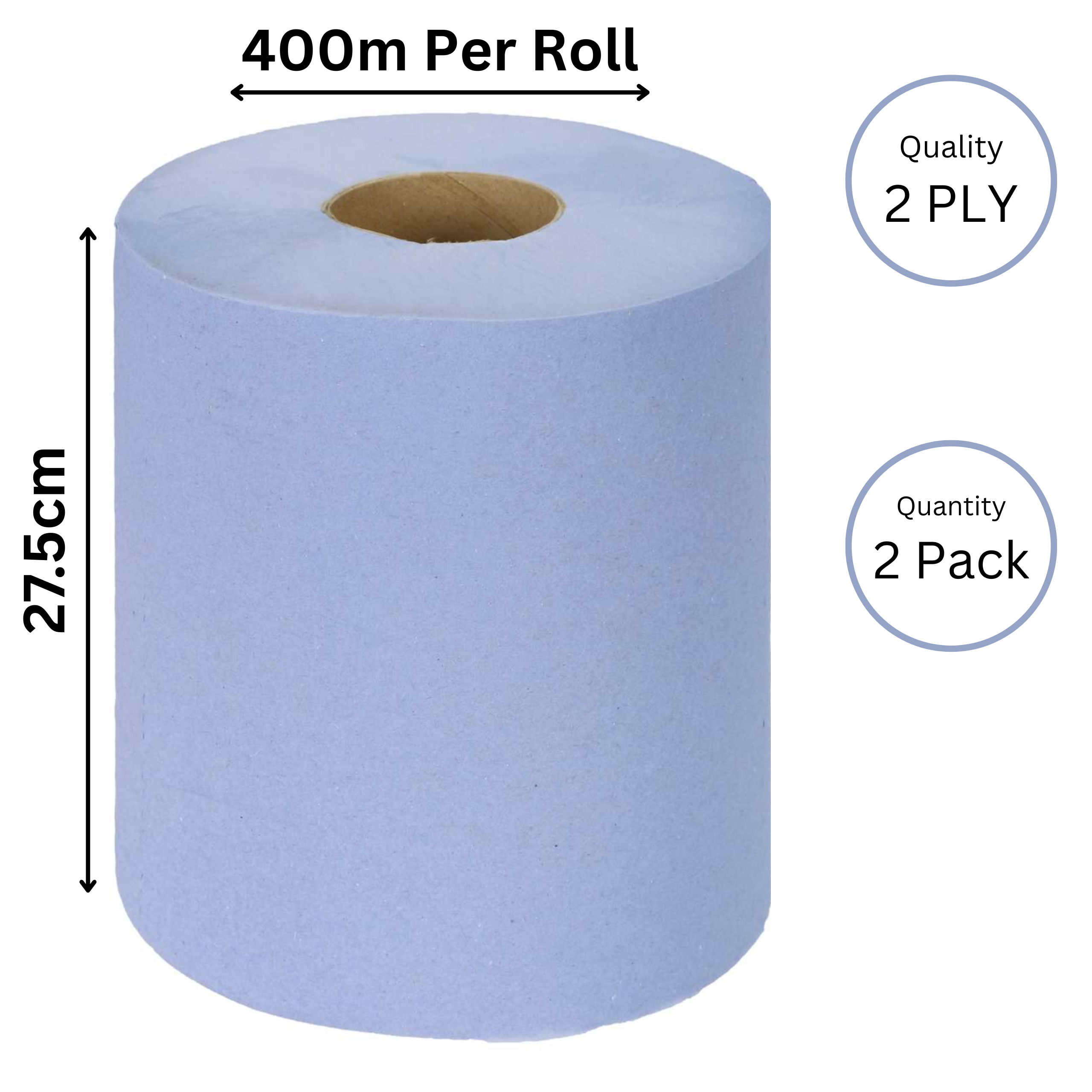 Industrial Wiper Rolls 2 Ply BLUE 400mx275mm X 2 (CAS0560) Industrial Wiper Rolls 2 Ply BLUE 400mx275mm X 2 (CAS0560)