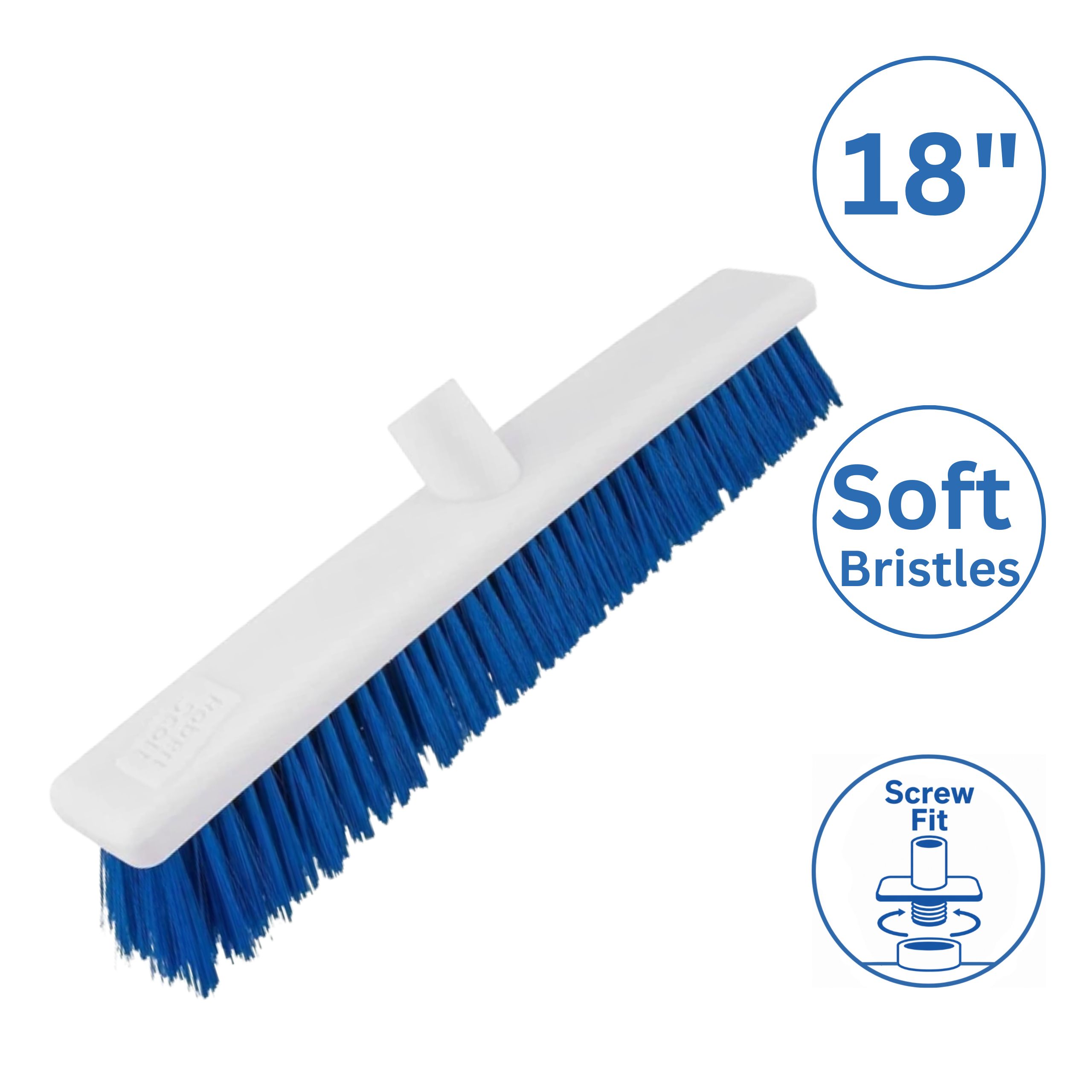 Washable Broom Soft BLUE 18'' (Screw) Washable Broom Soft BLUE 18'' (Screw)