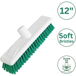 Washable Broom Soft GREEN 12'' (Screw)