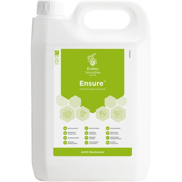 Evans Ensure Alcohol Sanitiser 5LTR