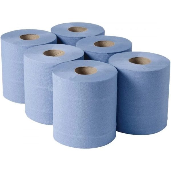 Centre Pull Rolls 2 Ply BLUE  Omega 170mm x 100m X 6