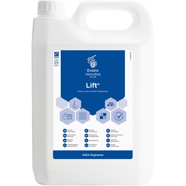 Evans Lift Heavy Duty Unperfumed Cleaner Degreaser 5LTR