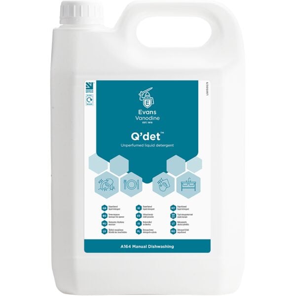 Evans Q'det Unperfumed Liquid Detergent 5LTR