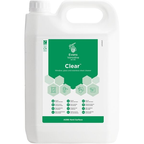 Evans Clear Window Glass And Stainless Steel Cleaner 5LTR