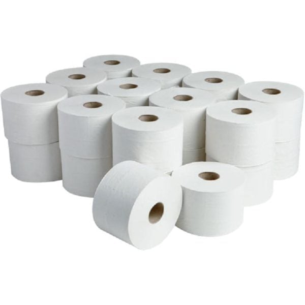 Micro Mini Jumbo Toilet Roll 2 ply WHITE  42mmx120m X 24