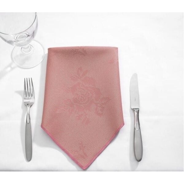 Table Cloth Rose Design Circular DUSKY Pink 62''