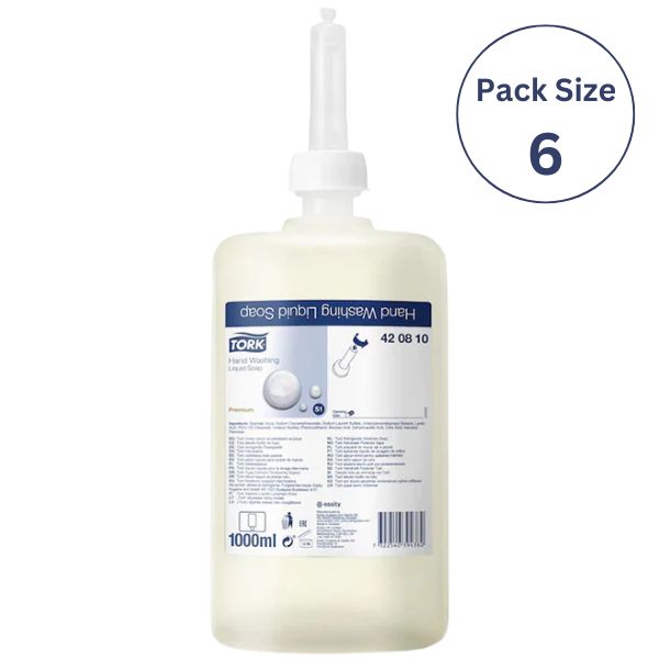 Tork White Liquid Soap 1TR X 6 420810 S1 Tork White Liquid Soap 1TR X 6 420810 S1