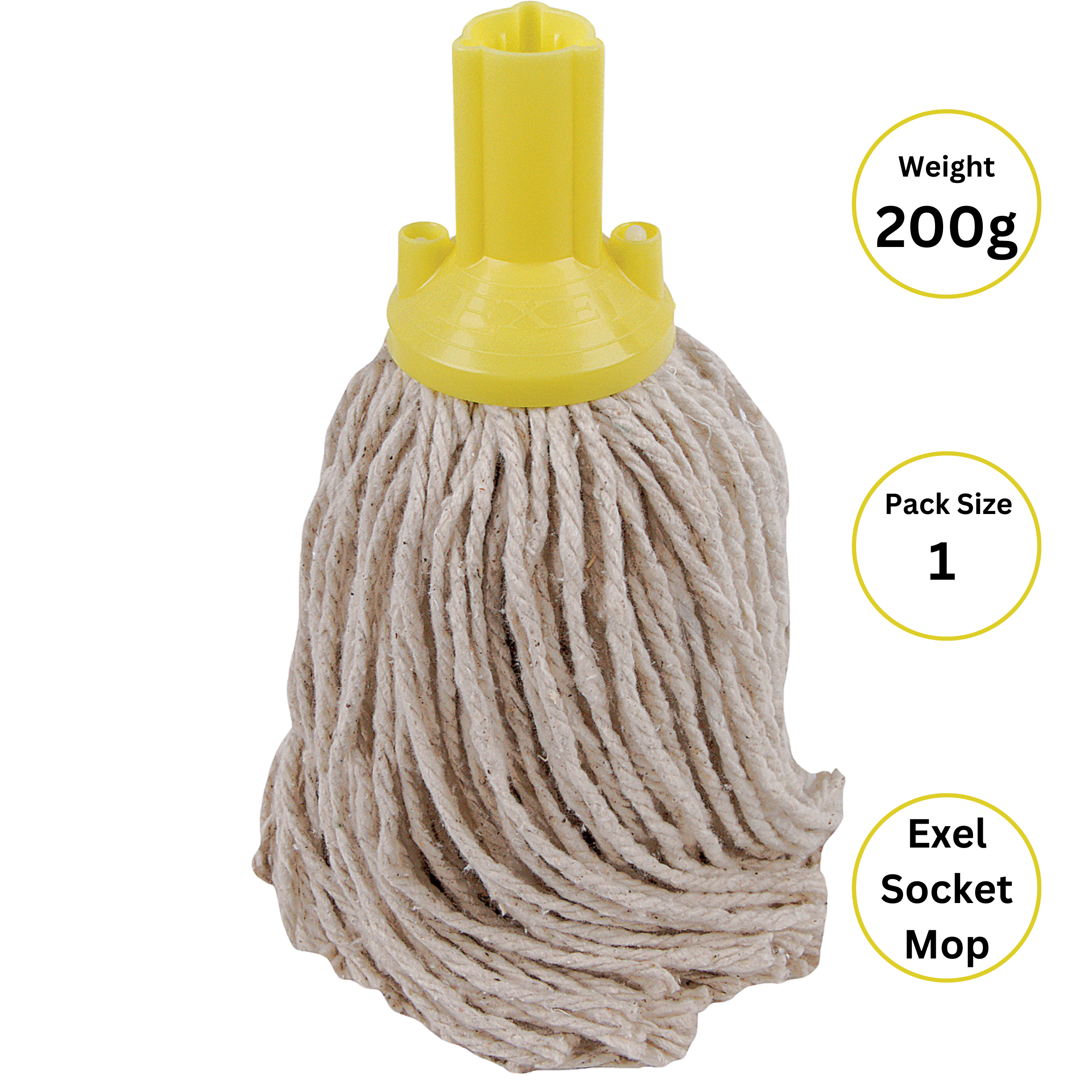 Exel PY Socket Mop YELLOW 200g Exel PY Socket Mop YELLOW 200g