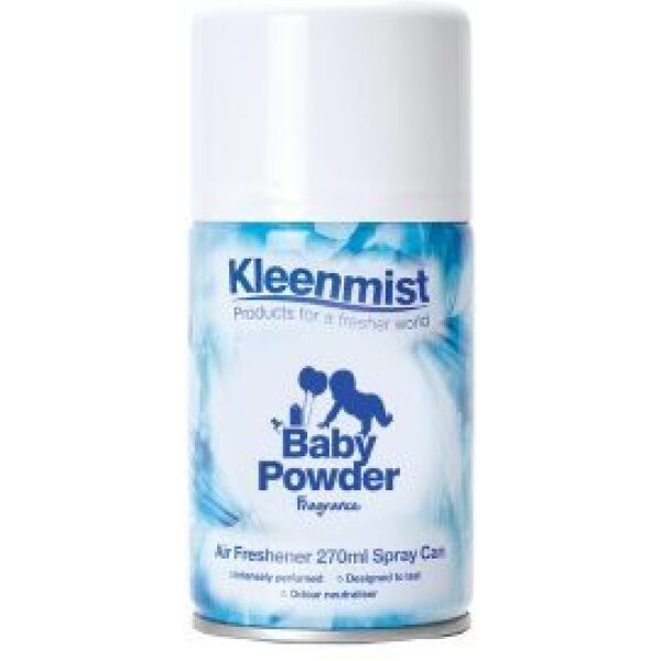 Kleenmist Aerosol Refill Baby Powder 270ML X12