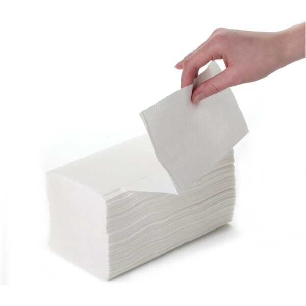 Hand Towels 2 Ply V-Fold WHITE LARGE 24x22cm X 3000  (400436)