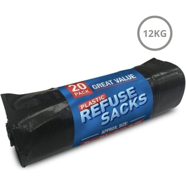 Refuse Sacks Titan Extra Heavy Duty  BLACK 18x29x39'' 18KG X 200