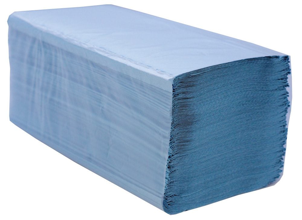 inactHand Towels 1 Ply V-Fold BLUE PRO Eco 21x25cm  X 3600