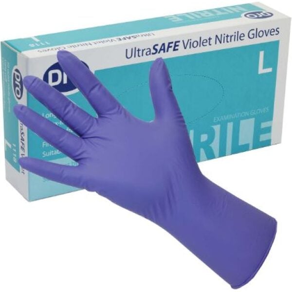 Ultrasafe Violet Long Cuff 8g Medium PK 50