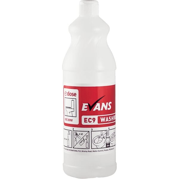 Evans EC9 Washroom Toilet Cleaner Bottle And Cap Pack