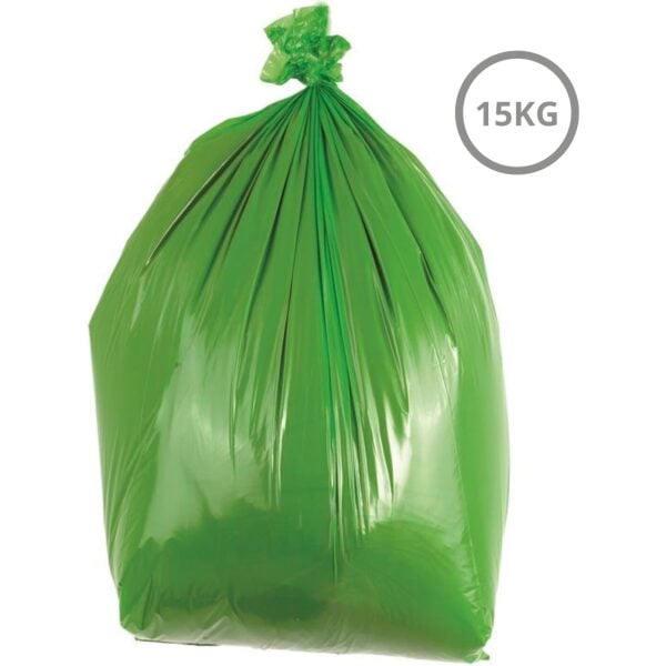 Refuse Sack Recycled Heavy Duty GREEN  18x28x38" 15KG X 200