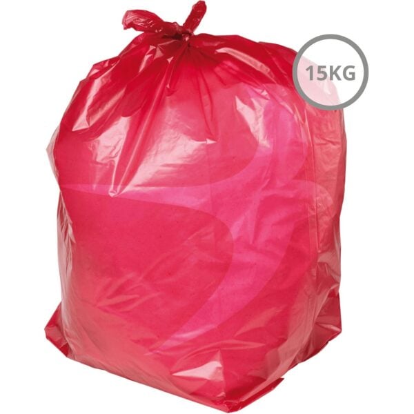 Refuse Sack Recycled Heavy Duty RED 18x28x38" 15KG X 200