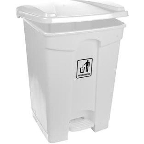 Step On Pedal Bin Polypropylene WHITE 45LTR