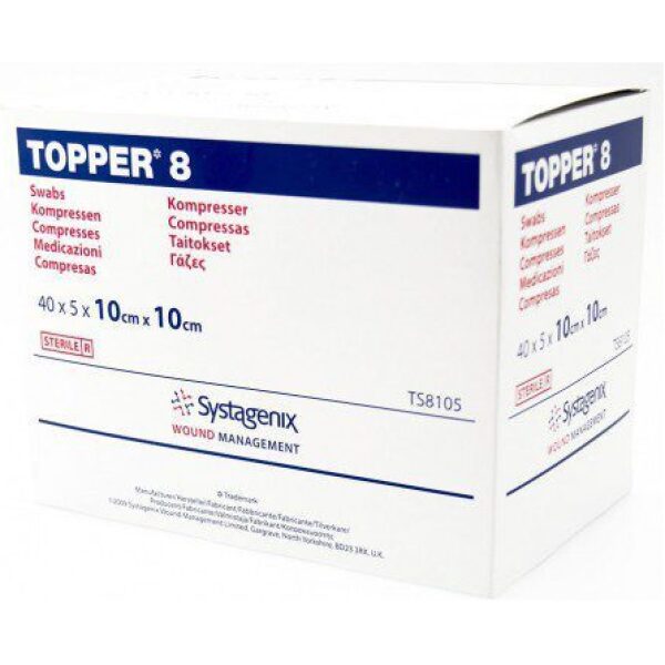 Topper 8 Sterile Swabs 10x10CM 5 X 40