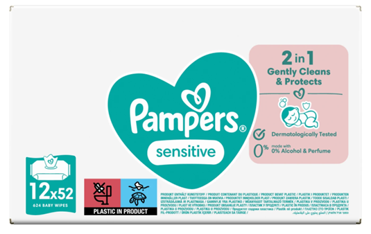 Pampers Baby Wipes Sensitive 52 X 12 Pampers Baby Wipes Sensitive 52 X 12